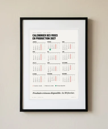 Calendrier des mises en production 2027 – Posters