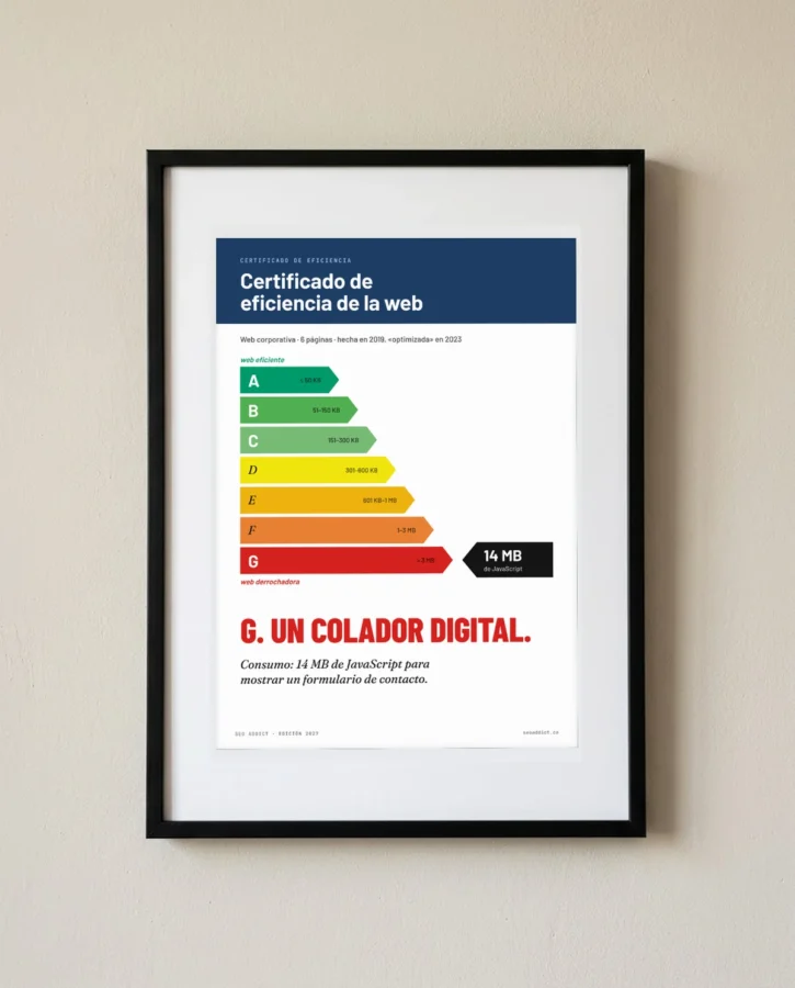 Certificado de eficiencia de la web – Pósters