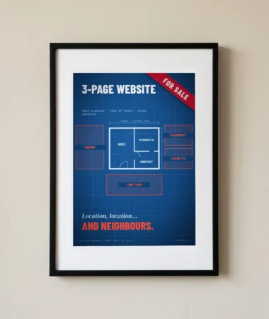 For sale: website, neighbourhood needs work – Posters