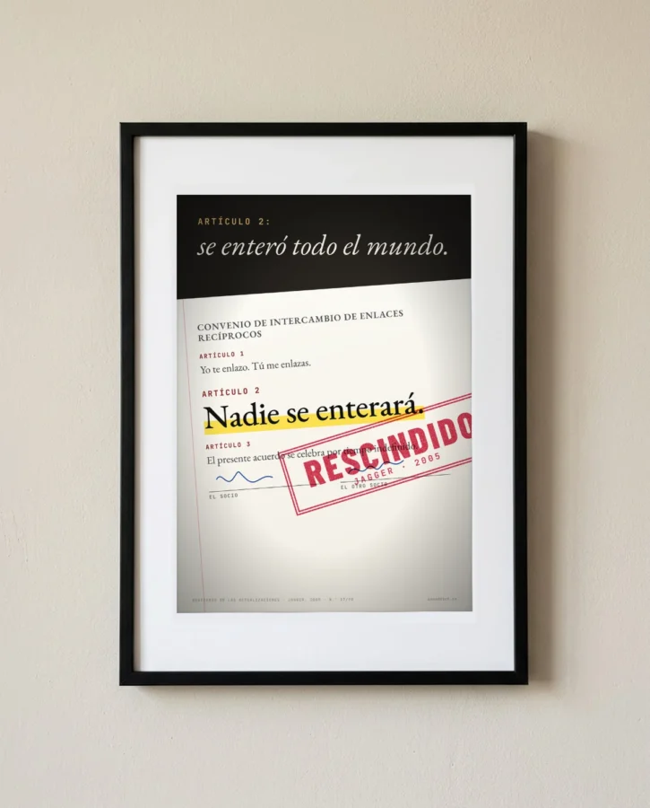 Convenio de intercambio de enlaces, rescindido – Pósters