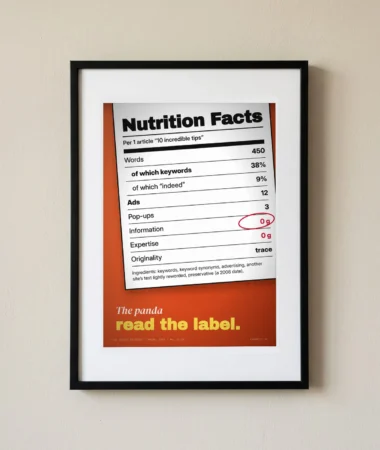 Nutrition facts of an article – Posters