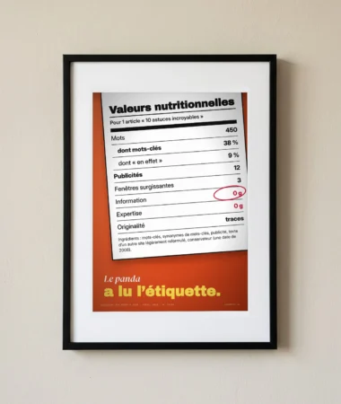 Valeurs nutritionnelles d’un article – Posters