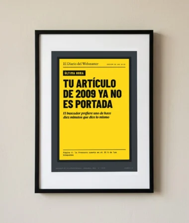 Última hora: tu artículo ya no es portada – Pósters