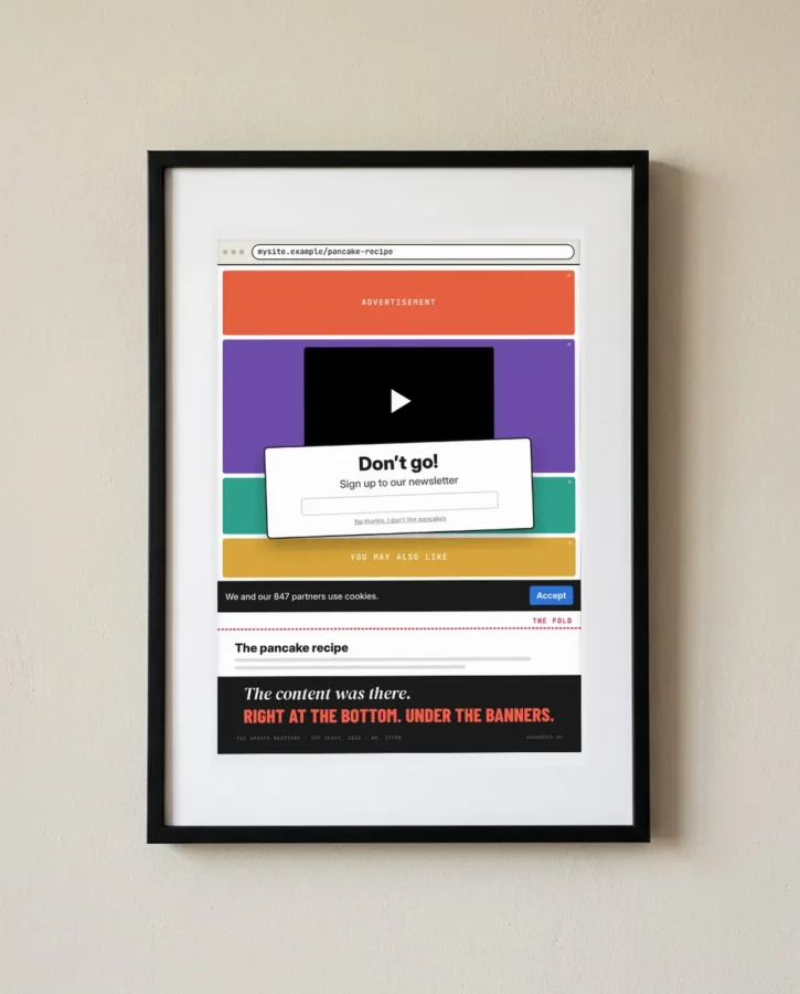 Top Heavy, the content is right at the bottom – Posters