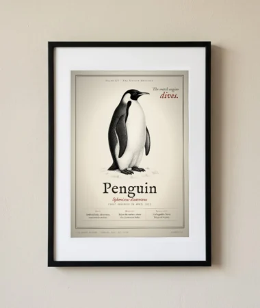 Penguin, natural history plate – Posters