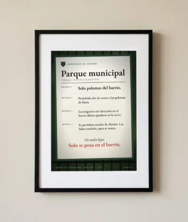 Reglamento del parque: solo palomas del barrio – Pósters