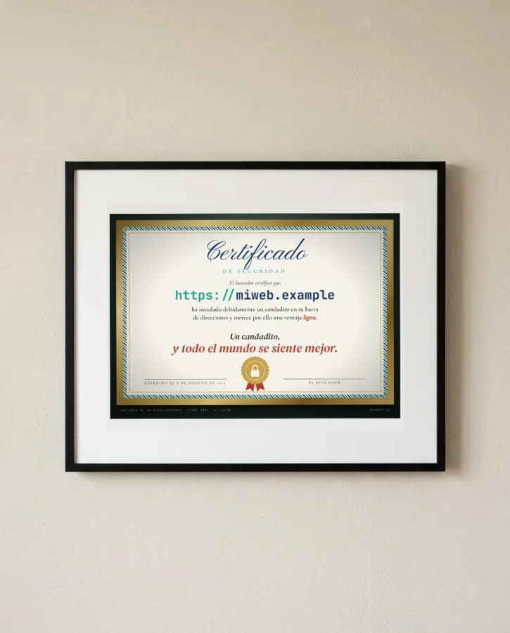 Certificado de seguridad, con candado – Pósters