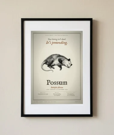 Possum, natural history plate – Posters