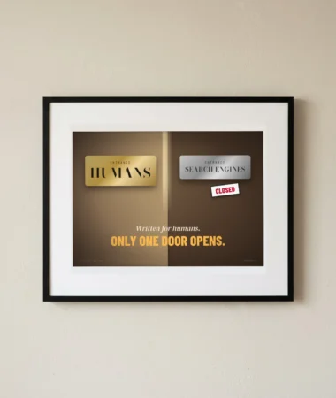 Two doors: humans, search engines – Posters