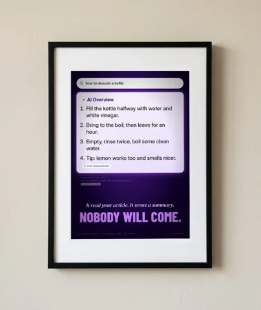 It read your article. Nobody will come. – Posters