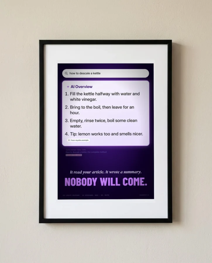 It read your article. Nobody will come. – Posters