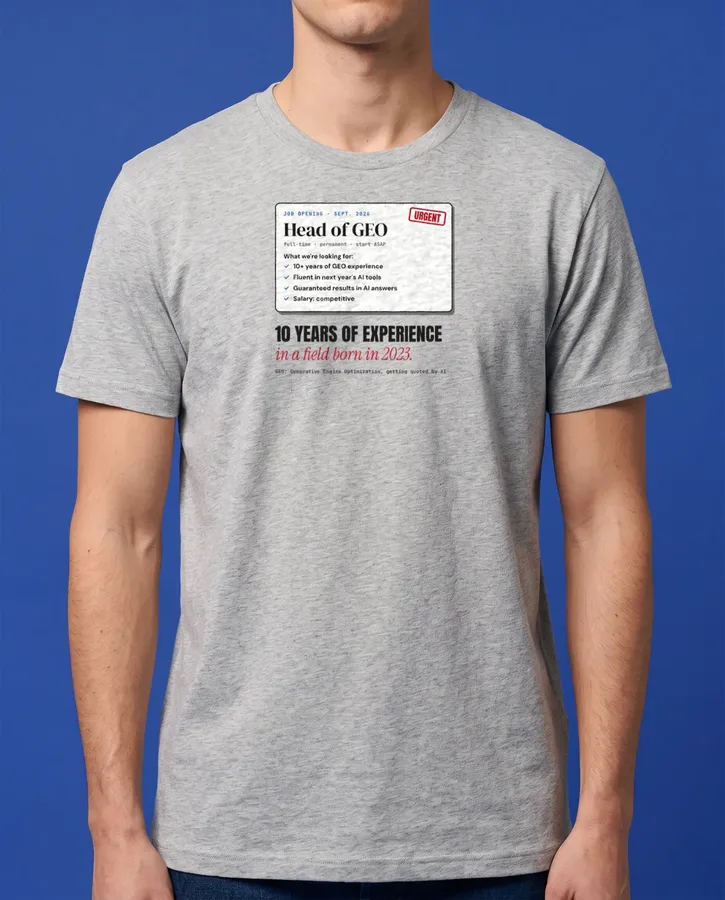 Hiring: Head of GEO, 10 years’ experience – T-shirts