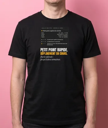 Petit point rapide : déploiement sur deux semaines – T-shirts
