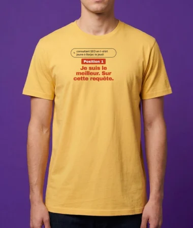 Position 1 (sur une seule requête) – T-shirts
