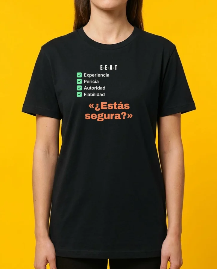 E-E-A-T completo. «¿Estás segura?» – Camisetas