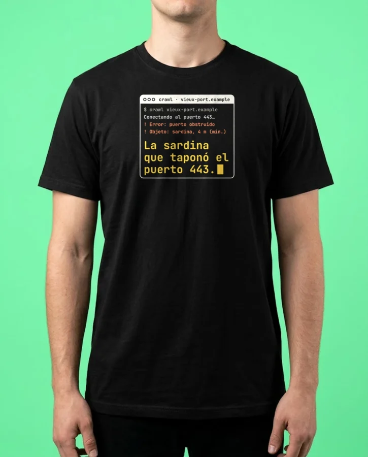 La sardina que taponó el puerto 443 – Camisetas