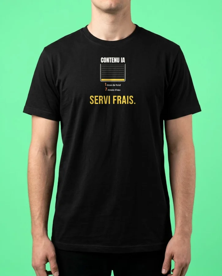 Contenu IA : 1 dose de fond, 7 doses d’eau – T-shirts