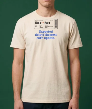 Crossing from page 4 to page 1 – T-shirts