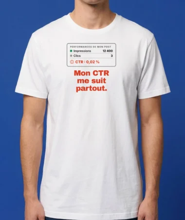Impressions : 12 400. Clics : 3 – T-shirts