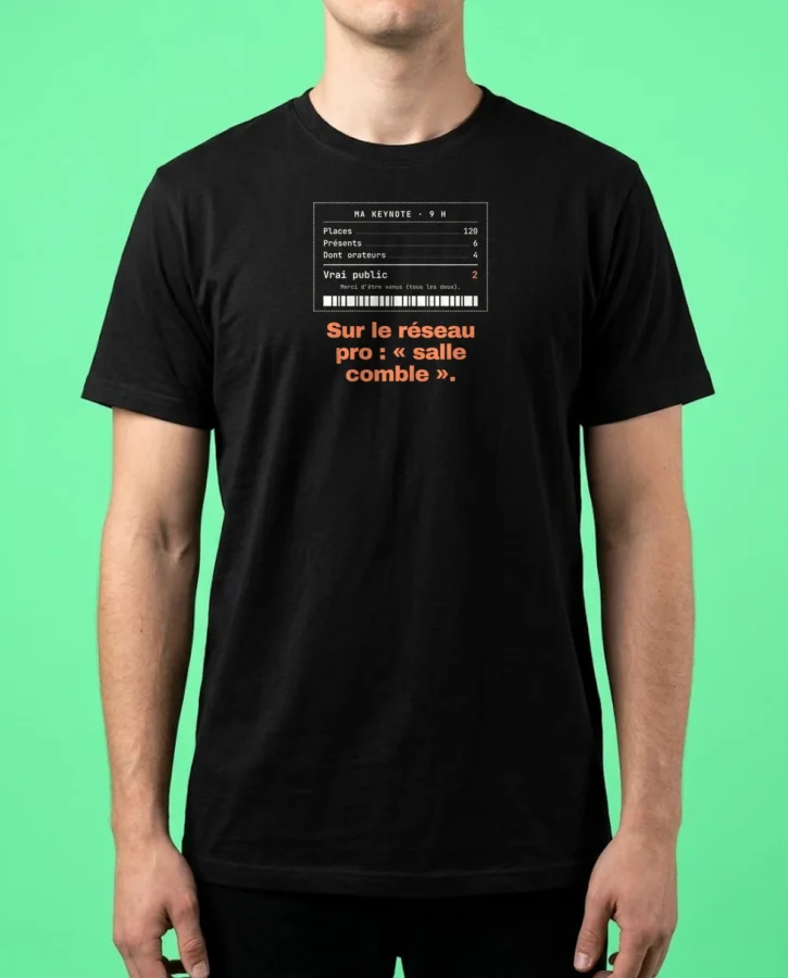 Keynote devant 6 personnes – T-shirts