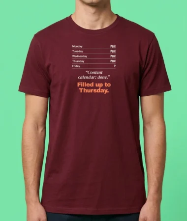 Content calendar – T-shirts