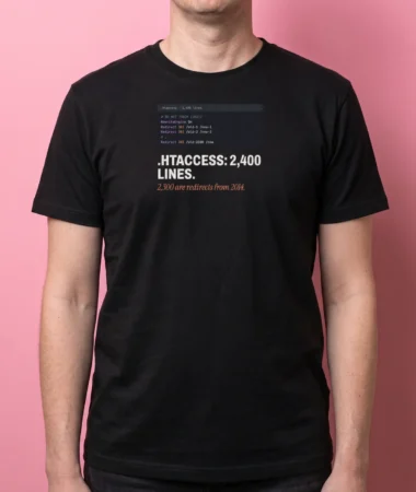 .htaccess: 2,400 lines – T-shirts