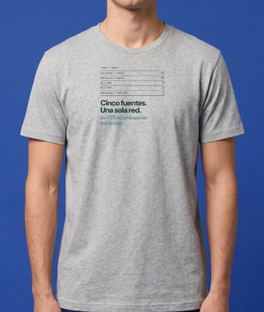 Cinco fuentes, una sola red – Camisetas