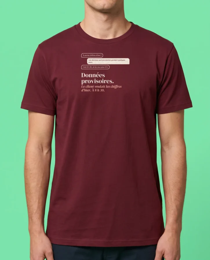 Données provisoires – T-shirts