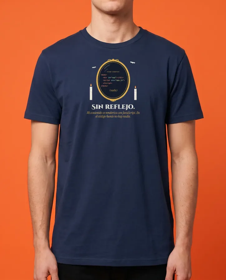 Sin reflejo en el código fuente – Camisetas