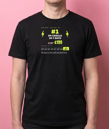 Rank #1 on Google in 7 days, on sale – T-shirts
