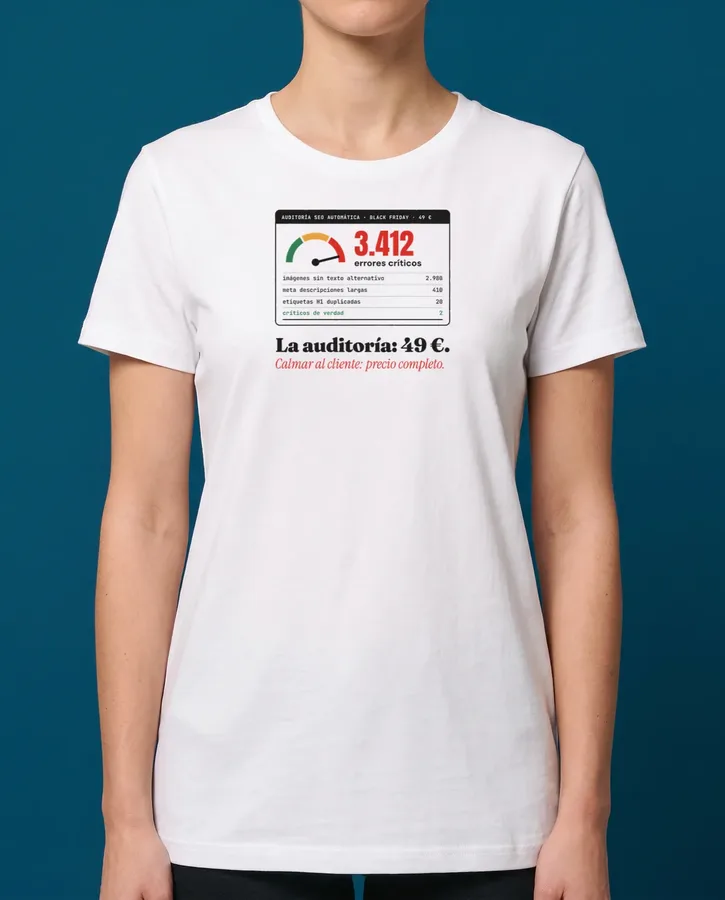Auditoría de 49 €, 3.412 errores críticos – Camisetas