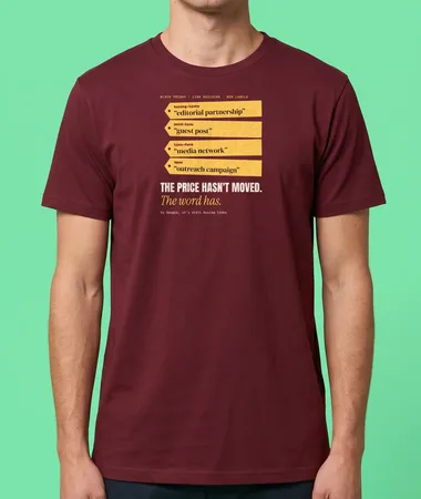 Buying links: new name, same price – T-shirts