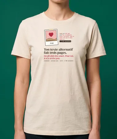 Un texte alternatif de trois pages – T-shirts