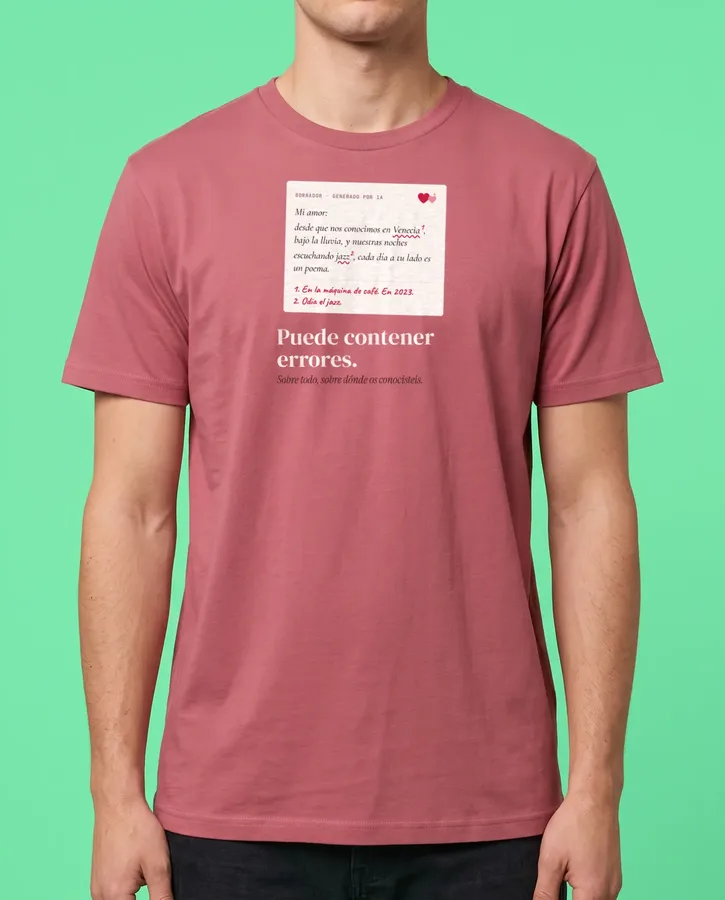 Carta de amor, puede contener errores – Camisetas