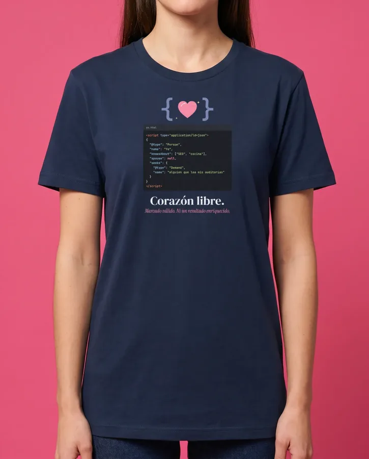 Datos estructurados, corazón libre – Camisetas