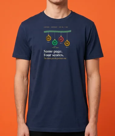 Same page, four Lighthouse scores – T-shirts