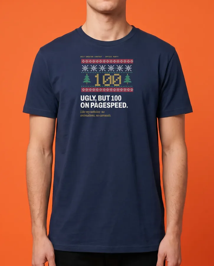 Ugly, but 100 on PageSpeed – T-shirts