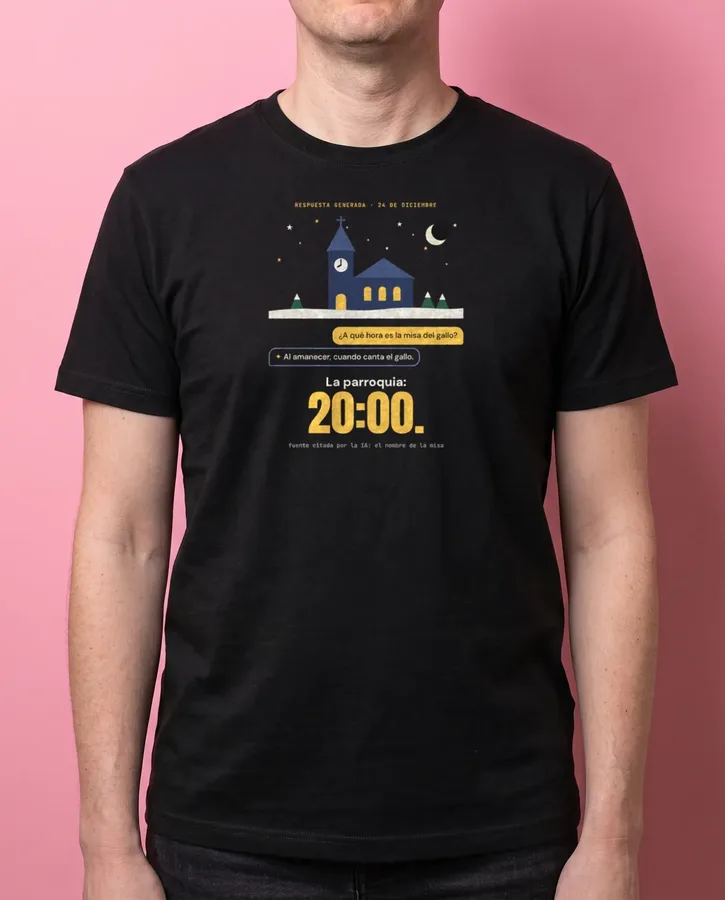 La misa del gallo, según la IA – Camisetas
