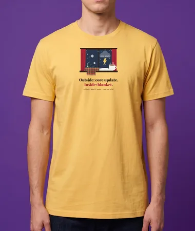 Core update outside, blanket inside – T-shirts