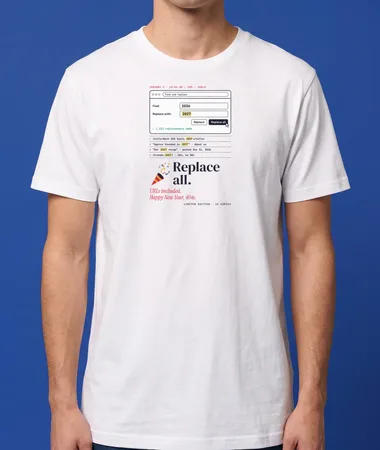 Find 2026, replace all – T-shirts