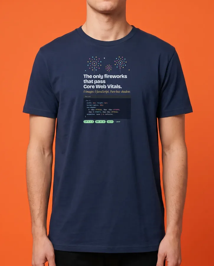 100% CSS fireworks – T-shirts