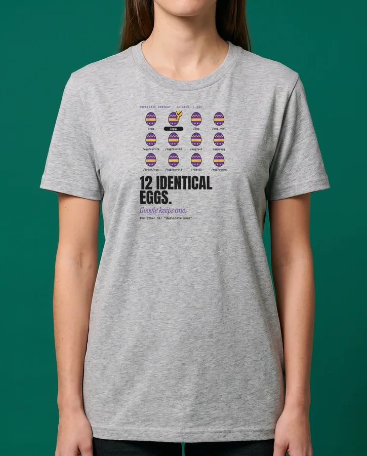 Twelve identical eggs, one canonical – T-shirts