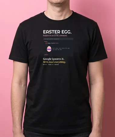 Easter egg in an HTML comment – T-shirts