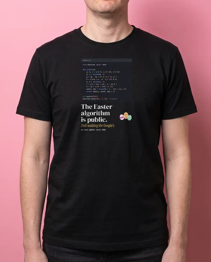 The Easter algorithm is public – T-shirts
