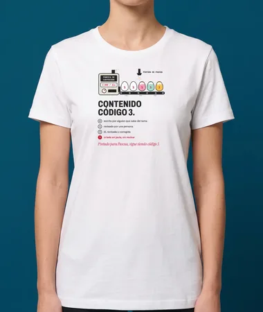 Contenido código 3, criado en jaula – Camisetas