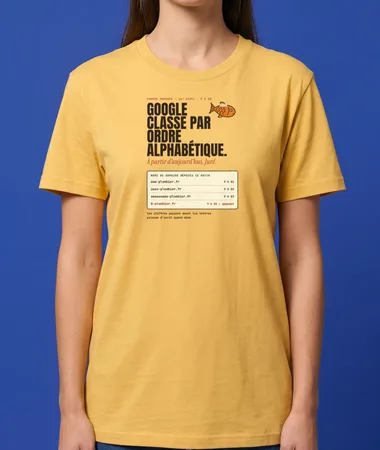 Google classera par ordre alphabétique – T-shirts