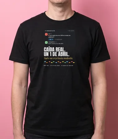 Una caída de verdad el 1 de abril – Camisetas