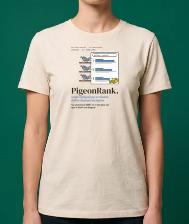 PigeonRank, le poisson d’avril de 2002 – T-shirts