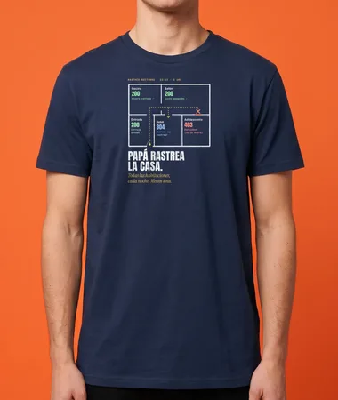Cada noche, papá rastrea la casa – Camisetas