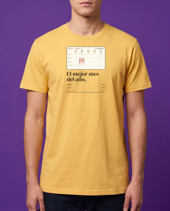 Agosto: tráfico −40 %, reuniones −100 % – Camisetas